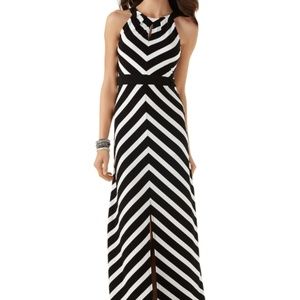 White House Black Market Mitered Stripe Maxi Dress